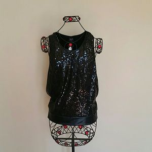 Sequence black party/dance shirt